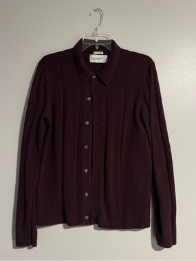 Abercrombie & Fitch Cotton Cashmere Sweater in Deep Burgundy (Size M)